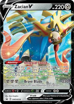 Zacian V swsh-018 Sword&Shield Promos, Hobby en Vrije tijd, Verzamelkaartspellen | Pokémon, Losse kaart, Nieuw, Foil, Ophalen of Verzenden