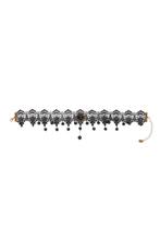 Choker Zwart Kant met Kraaltjes en Kettinkjes 2 Kanten Zwart, Kunststof, Verstelbaar, Zwart, Nieuw