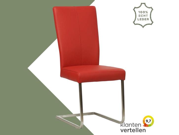 Leren eetkamerstoel Dare - Toledo Ducati (rood) - Sledepoot, Huis en Inrichting, Stoelen, Eén, Rood, Nieuw, Leer, Ophalen of Verzenden