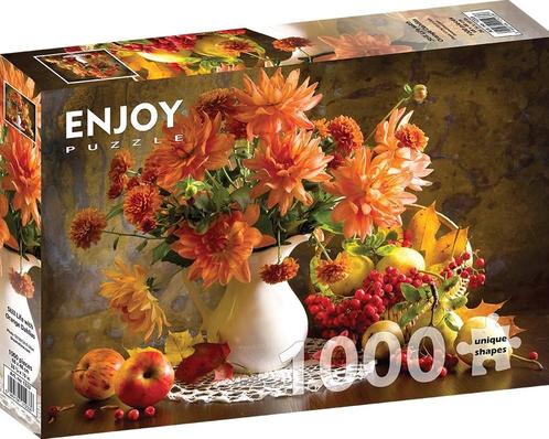 Still Life with Orange Dahlias Puzzel (1000 stukjes) | Enjoy, Hobby en Vrije tijd, Denksport en Puzzels, Nieuw, Verzenden