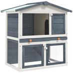 Houten Konijnenhok Buiten - Tweedekansje! Grijs - OP=OP, Nieuw, Ophalen of Verzenden, 90 cm of meer, Konijn
