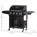 TRUUSK Gasgrill BBQ Met Elk 3 Branders 3 Kw Mobiele Grillwag, Tuin en Terras, Houtskoolbarbecues, Verzenden, Nieuw, TRUUSK