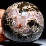 Kwartsbol met Amethist en infiltraties van oxiden en, Verzamelen, Mineralen en Fossielen