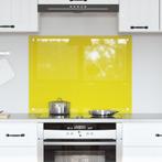 vidaXL Keuken Achterwand Geel 80 x 60 x 0.6 cm gehard glas, Huis en Inrichting, Keuken | Keukenbenodigdheden, Verzenden, Nieuw
