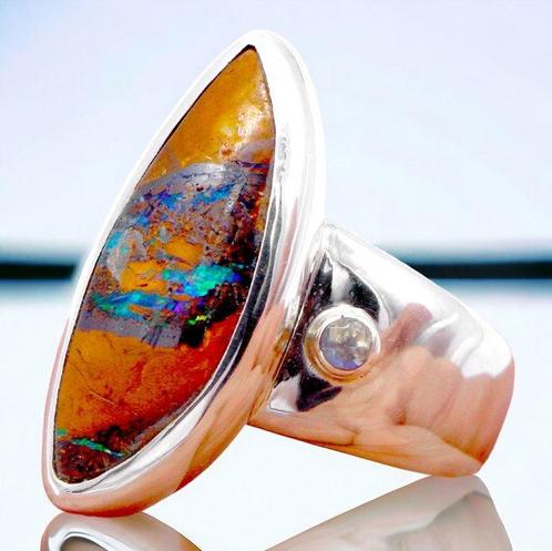 Anello Opale Boulder Australisch - Hoogte: 27.5 mm -, Verzamelen, Mineralen en Fossielen