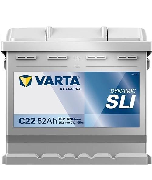 Varta Auto accu 12 volt 52 Ah SLI Dynamic type C22, Auto-onderdelen, Accu's en Toebehoren, Nieuw, Ophalen of Verzenden