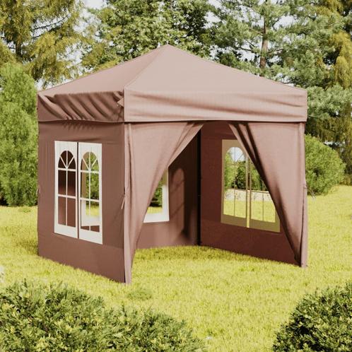 vidaXL Partytent inklapbaar met zijwanden 2x2 m taupe, Tuin en Terras, Partytenten, Partytent, Nieuw, Verzenden