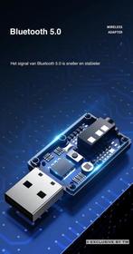 2 in 1 USB Bluetooth 5.0 Zender en Ontvanger - Bereik tot 15, Ophalen of Verzenden, Zo goed als nieuw