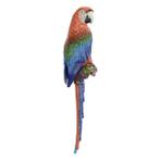 Gietijzeren muurbevestiging ara kleur blauw met rood, Verzenden