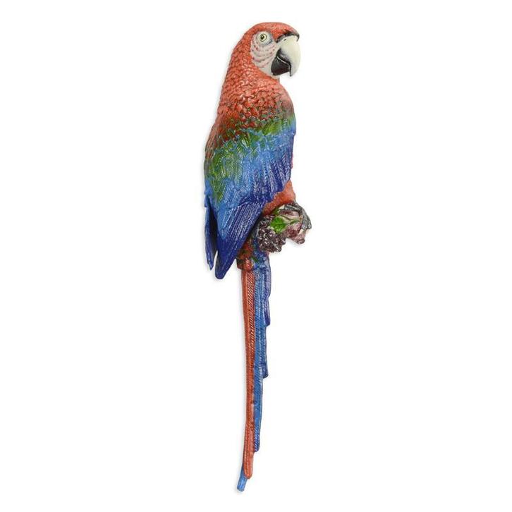 Gietijzeren muurbevestiging ara kleur blauw met rood, Antiek en Kunst, Kunst | Beelden en Houtsnijwerken, Verzenden