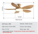 Plafondventilator LED Licht 52 Inch – 60W, Stil en Modern, Huis en Inrichting, Lampen | Plafondlampen, Verzenden, Nieuw