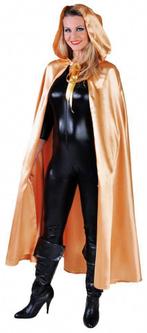 Cape met capuchon satijn goud, Kleding | Dames, Ophalen of Verzenden, Nieuw