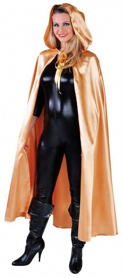 Cape met capuchon satijn goud, Kleding | Dames, Carnavalskleding en Feestkleding, Nieuw, Ophalen of Verzenden