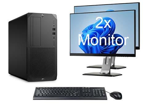 HP Z2 G5 Workstation TWR i7 10e Gen incl. 2 Monitoren +, Computers en Software, Desktop Pc's, Ophalen of Verzenden