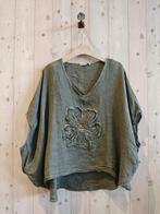 100% Linnen top blouse met prachtige bloem - oversized -, Kleding | Dames, T-shirts, Nieuw