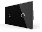 Livolo Touchscreen Schakelaar | Zwart | 1+1 | Aan/Uit, Doe-het-zelf en Verbouw, Ophalen of Verzenden, Nieuw, Schakelaar