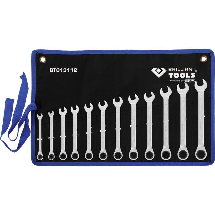 Brilliant Tools Ringratel-Steeksleutelset 8-19mm 12-delig, Auto diversen, Autogereedschap, Nieuw, Verzenden