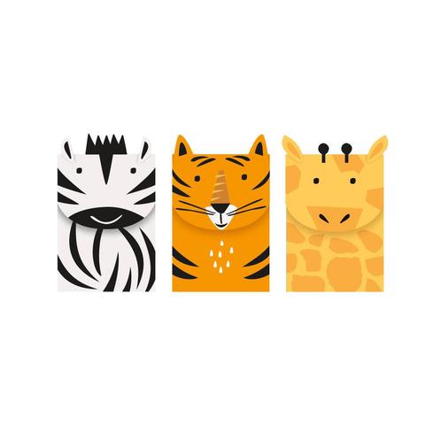 Dieren Uitdeelzakjes Safari 3st, Hobby en Vrije tijd, Feestartikelen, Nieuw, Verzenden