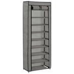 vidaXL Schoenenkast met hoes 57x29x162 cm stof grijs, Huis en Inrichting, Kasten | Schoenenrekken, Verzenden, Nieuw