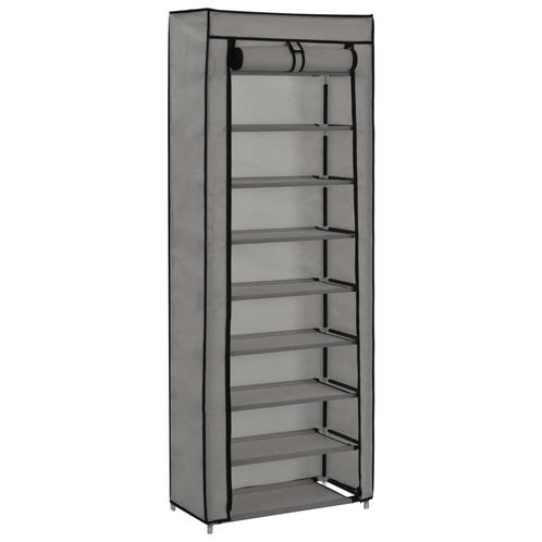 vidaXL Schoenenkast met hoes 57x29x162 cm stof grijs, Huis en Inrichting, Kasten | Schoenenrekken, Nieuw, Verzenden