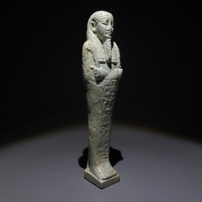 Oud-Egyptisch Faience Shabti. Late periode, 664 - 332 v.Chr., Verzamelen, Mineralen en Fossielen