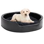 vidaXL Hondenmand 79x70x19 cm pluche en kunstleer zwart, Dieren en Toebehoren, Honden-accessoires, Verzenden, Nieuw