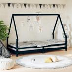 vidaXL Kinderbedframe 80x200 cm massief grenenhout zwart, Verzenden, Nieuw