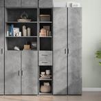 vidaXL buffetkast 30x42,5x185 cm bewerkt hout betongrijs, Minder dan 50 cm, Verzenden, Nieuw, Minder dan 100 cm