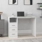 vidaXL Bureau met lades 102x50x76 cm bewerkt hout wit, Huis en Inrichting, Verzenden, Nieuw