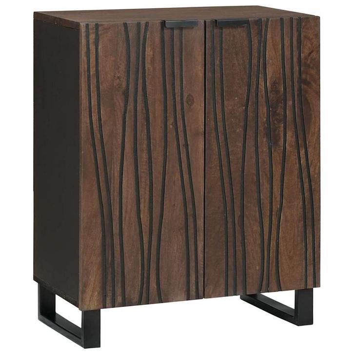vidaXL Dressoir Bruin 60 x 33.5 x 75 cm Massief mangohout, Huis en Inrichting, Kasten | Dressoirs, Nieuw, Minder dan 50 cm, Overige houtsoorten
