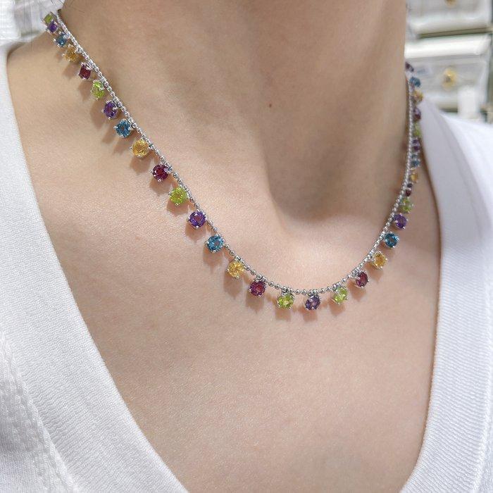 ***Geen veilingminimum*** Fijn zilveren Tutti Frutti ketting, Sieraden, Tassen en Uiterlijk, Antieke sieraden