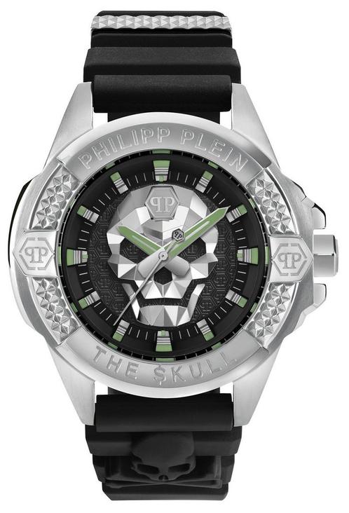 Philipp Plein PWAAA0121 The $kull horloge 44 mm, Sieraden, Tassen en Uiterlijk, Horloges | Heren, Kunststof, Nieuw, Staal, Overige merken