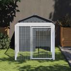 vidaXL Kippenhok met ren 117x201x123 cm gegalvaniseerd staal, Dieren en Toebehoren, Knaagdieren en Konijnen | Hokken en Kooien
