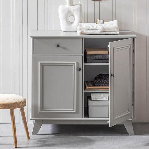 *WOONWINKEL* Woood Lily Opbergkast Grenen Clay Grijs, Huis en Inrichting, Kasten | Dressoirs, Nieuw, Verzenden