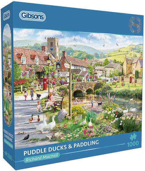 Richard Macneil - Puddle Ducks & Paddling Puzzel (1000, Hobby en Vrije tijd, Denksport en Puzzels, Nieuw, Verzenden
