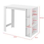 Bartafel Danderyd met 3 planken 120x60x105,5 cm wit [en.casa, Huis en Inrichting, Tafels | Eettafels, Verzenden, Nieuw