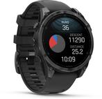 Garmin fnix 8, 47mm, RVS body, Gorilla Glass, Grijs (Zwart), Verzenden, Zo goed als nieuw
