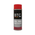 BTC Spray Ral 3000 Vuurrood Hoogglans 400 ml, Ophalen of Verzenden, Nieuw