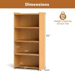 2dekans | Coast 4-laags bamboe boekenkast 140 cm met deuren,, Ophalen of Verzenden, Zo goed als nieuw