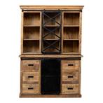 Buffetkast Mangohout Milan 140 X, Huis en Inrichting, Kasten | Buffetkasten, 100 tot 150 cm, Nieuw, Industriële meubels, 25 tot 50 cm