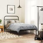 vidaXL Bedframe met hoofdbord metaal zwart 100x190 cm, 100 cm, Eenpersoons, Verzenden, Zwart