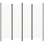 vidaXL Kamerscherm met 4 panelen 200x180 cm wit, Huis en Inrichting, Verzenden, Nieuw