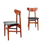 Stoel - Hout, Skai - Twee vintage stoelen