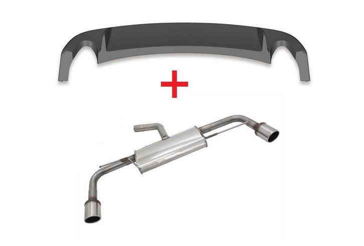 GTI Look Diffuser + Sport Uitlaat systeem voor Volkswagen Go, Auto diversen, Tuning en Styling, Ophalen of Verzenden