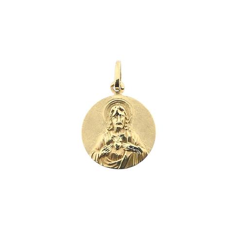 Gouden hanger met Maria en Jezus (ketting hanger), Sieraden, Tassen en Uiterlijk, Bedels, Gebruikt, Overige merken, Goud, Ophalen of Verzenden