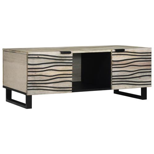 vidaXL Salontafels met plank met opslag met de deur Wit,, Huis en Inrichting, Tafels | Salontafels, Nieuw, 50 tot 100 cm, Overige houtsoorten