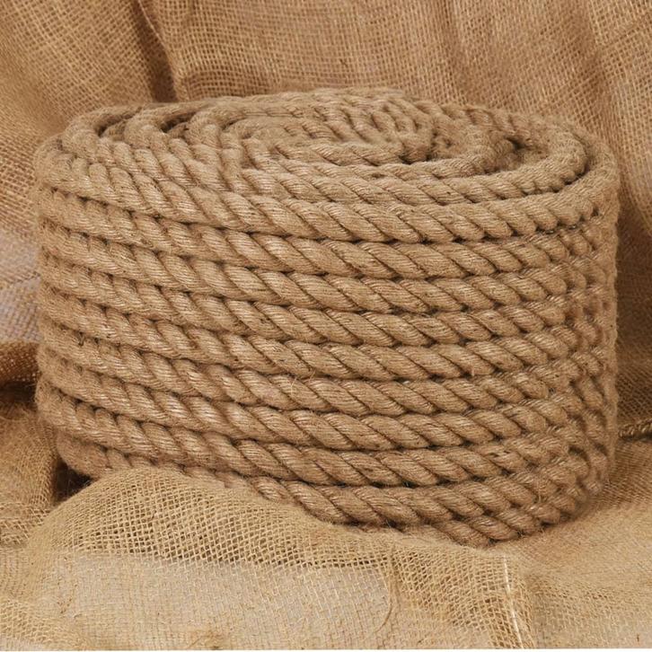 vidaXL Touw 100% jute 20 mm 50 m, Doe-het-zelf en Verbouw, IJzerwaren en Bevestigingsmiddelen, Nieuw, Verzenden