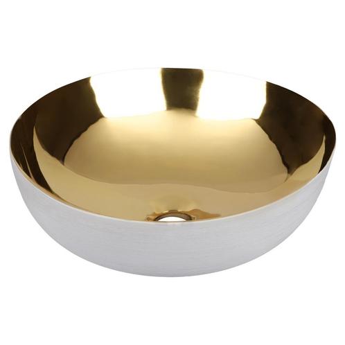Waskom Differnz Shine Goud/Wit 40 x 13,5 cm, Doe-het-zelf en Verbouw, Sanitair, Overige typen, Nieuw, Ophalen of Verzenden