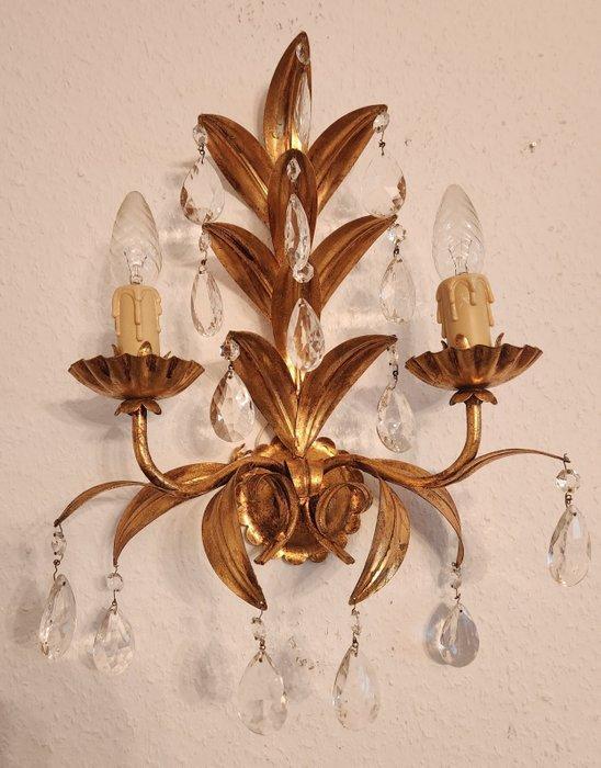 Kaars wandlamp - Verguld, IJzer, Kristal - Blattgoud met de, Huis en Inrichting, Overige Huis en Inrichting