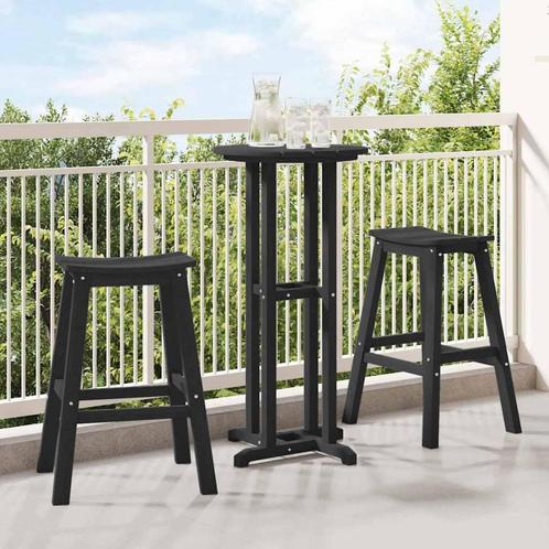 vidaXL Barkruk 2 pcs Zwart 52 x 43 x 73.5cm Kunststof, Tuin en Terras, Tuinsets en Loungesets, Nieuw, Verzenden